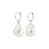 Pilgrim Earrings Sky Pearl Hoops Silver