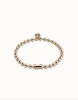 UNOde50 Gold Beaded Bracelet with Signature Lock Pendant