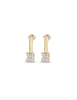 UNOde50 Gold Drop Earrings with Clear Zirconia