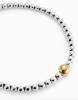 UNOde50 Silver Beaded Necklace with Large Gold Bead