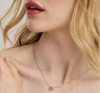 Nomination Cosmic Love Silver Heart Necklace with Deep Pink CZ