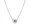 Nomination Cosmic Love Silver Heart Necklace with Deep Pink CZ