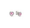 Nomination Cosmic Love Silver Heart Stud Earrings with Baby Pink CZ