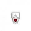 Nomination Silver Hanging Red CZ Stone Heart Composable Charm