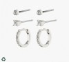 Pilgrim Earrings Sia Silver Pack of 3