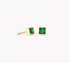 Coeur de Lion Gold Dark Green Square Stud Earrings 0501/21-0549