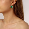 Dyrberg Kern Felicia Silver Earrings - Emerald Green/Crystal