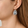 Dyrberg Kern Fiora Silver Earrings - Grey/Crystal