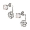 Dyrberg Kern Floss Silver Earrings - Crystal/White Pearl