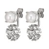 Dyrberg Kern Floss Silver Earrings - Crystal/White Pearl