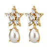 Dyrberg Kern Hydra Gold Earrings - Crystal/White Pearl