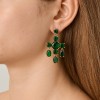 Dyrberg Kern Leonora Gold Earrings - Emerald Green