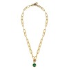 Dyrberg Kern Lisanna Gold Necklace - Emerald Green