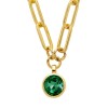 Dyrberg Kern Lisanna Gold Necklace - Emerald Green