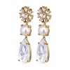 Dyrberg Kern Misia Gold Earrings - Crystal/White Pearl