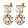 Dyrberg Kern Poppy Gold Earrings - Crystal/White Pearl