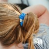 By Eloise London Silver Heart Silk Scrunchie - Royal Blue