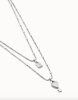 UNOde50 Silver 2 Chain Necklace with Padlock & Key