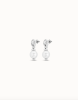 UNOde50 Silver Circular Pearl Drop Earrings