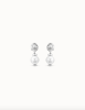 UNOde50 Silver Circular Pearl Drop Earrings