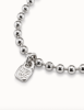 UNOde50 Silver Beaded Bracelet with Signature Lock Pendant