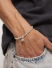 UNOde50 Silver Beaded Bracelet with Signature Lock Pendant