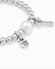 UNOde50 Silver Beaded Bracelet with Pearl & Key