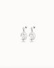 UNOde50 Silver Drop Hoop Earrings with Pearl