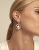 UNOde50 Silver Drop Hoop Earrings with Pearl