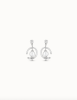 UNOde50 Silver Drop Hoop Earrings with Pearl