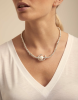 UNOde50 Leather Silver Necklace with Pearl