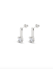 UNOde50 Silver Drop Earrings with Clear Zirconia