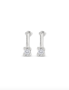 UNOde50 Silver Drop Earrings with Clear Zirconia