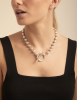 UNOde50 Silver Short Chain Necklace with T-Bar