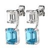 Dyrberg Kern Teti Silver Earrings - Aqua/Crystal