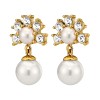 Dyrberg Kern Veronica Gold Earrings - Crystal/White Pearl