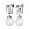 Dyrberg Kern Wali Silver Earrings - Crystal/White Pearl