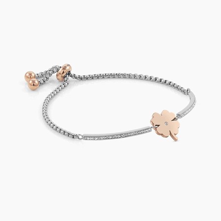 Nomination Milleluci Rose Gold and Silver Four-Leaf Clover Bracelet