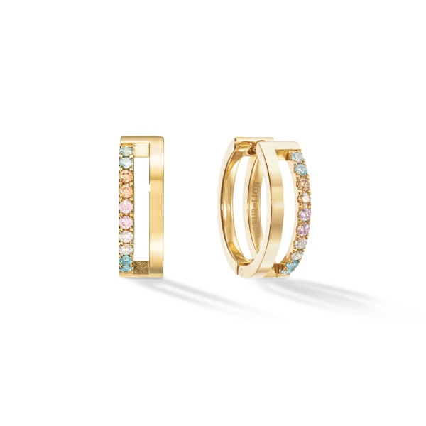 Coeur de Lion Gold Multicolour Pastel Hoop Earrings 0136/21-1590