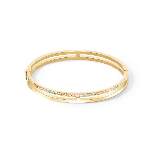 Coeur de Lion Gold Multicolour Pastel Bangle 1036/32-1590