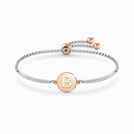 Nomination Milleluci Rose Gold & Silver Letter B Bracelet