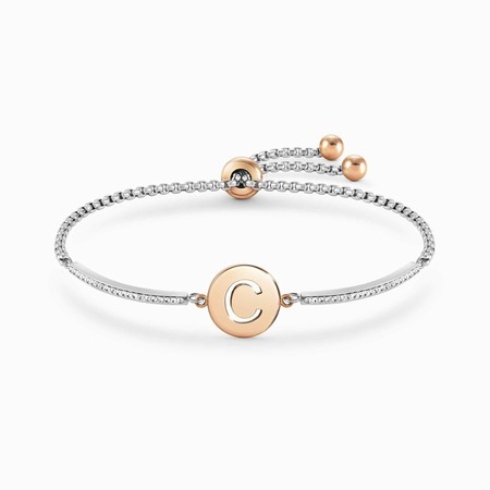 Nomination Milleluci Rose Gold & Silver Letter C Bracelet