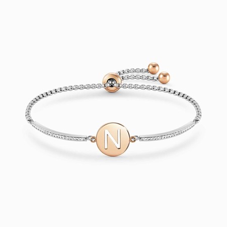 Nomination Milleluci Rose Gold & Silver Letter N Bracelet