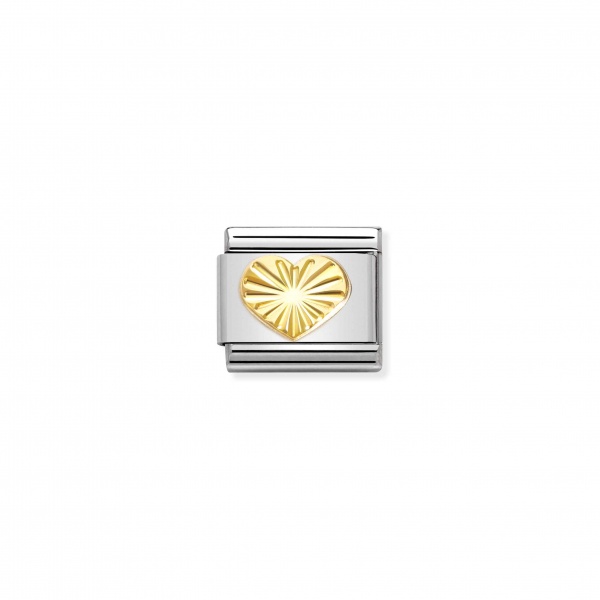 Nomination Gold Diamond Cut Heart Composable Charm