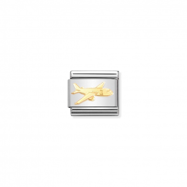 Nomination Gold Airplane Composable Charm