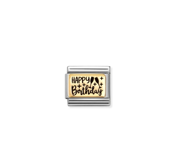 Nomination Gold Happy Birthday Plate Composable Charm