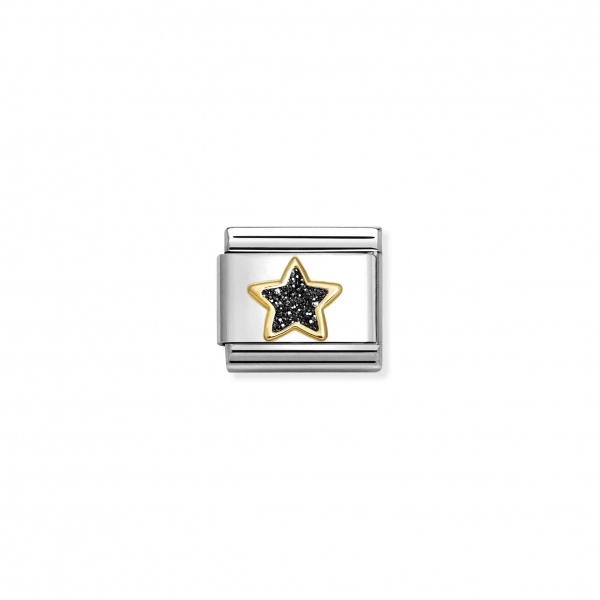 Nomination Gold Black Glitter Star Composable Charm