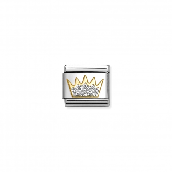 Nomination Gold Silver Glitter Crown Composable Charm