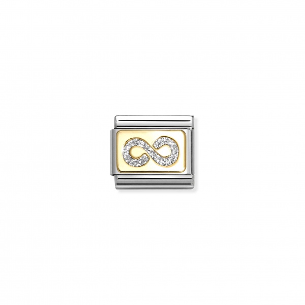 Nomination Gold Silver Glitter Infinity Plate Composable Charm