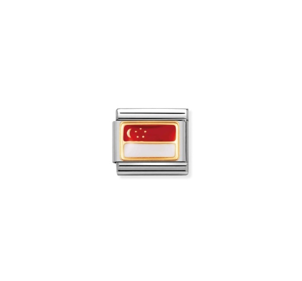 Nomination Gold Singapore Flag Composable Charm